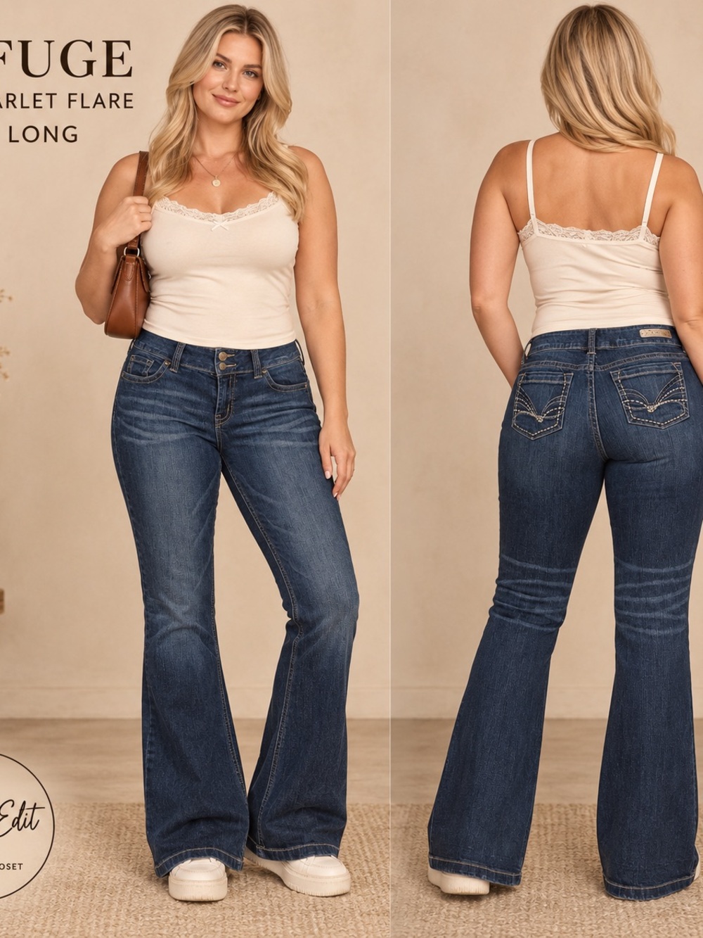 Charlotte Russe Refuge Pop Starlet Y2K Flare Jeans 12L P2750DW11